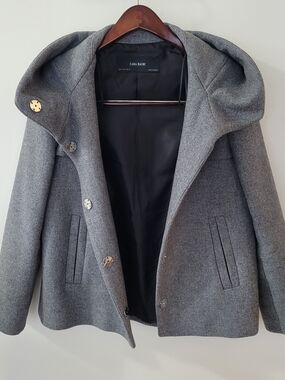 Zara Gray Short Coat with Hood